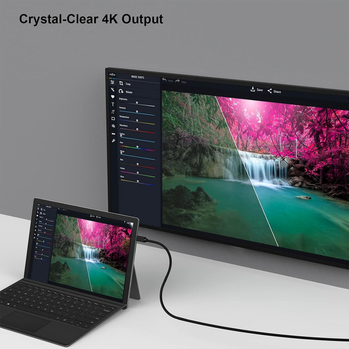 Mini Displayport to HDMI Cable, 4K Mini DP to HDMI 6 Feet Cable (Thunderbolt Compatible) with Macbook Air/Pro, Surface Pro/Dock, Monitor, Projector