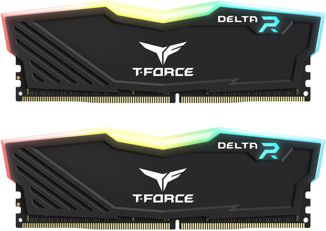 T-Force Delta RGB DDR4 16GB (2X8Gb) 3200Mhz (PC4-25600) CL16 Desktop Memory Module Ram Black - TF3D416G3200HC16CDC01