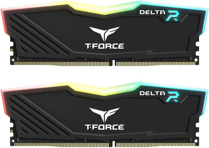T-Force Delta RGB DDR4 16GB (2X8Gb) 3200Mhz (PC4-25600) CL16 Desktop Memory Module Ram Black - TF3D416G3200HC16CDC01